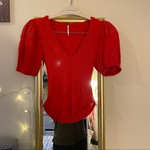 Free People Puffed Sleeve Tee